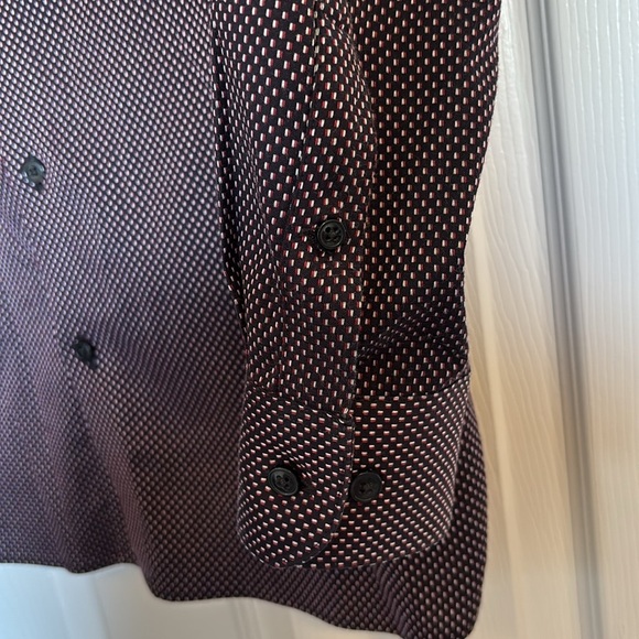 Fairlane men’s purple slim fit long sleeve button down shirt size medium short - Picture 5 of 7